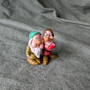Disney Snow White & Seven Dwarves Figure Set 2pc Grumpy Sleepy 1.75" Toy Dwarf